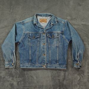 Vintage Big Ace A Brand Denim Jacket Women Small Blue Cotton USA Cowgirl Western